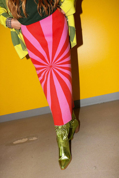 The Carl “I'm Spiraling Midi Skirt”