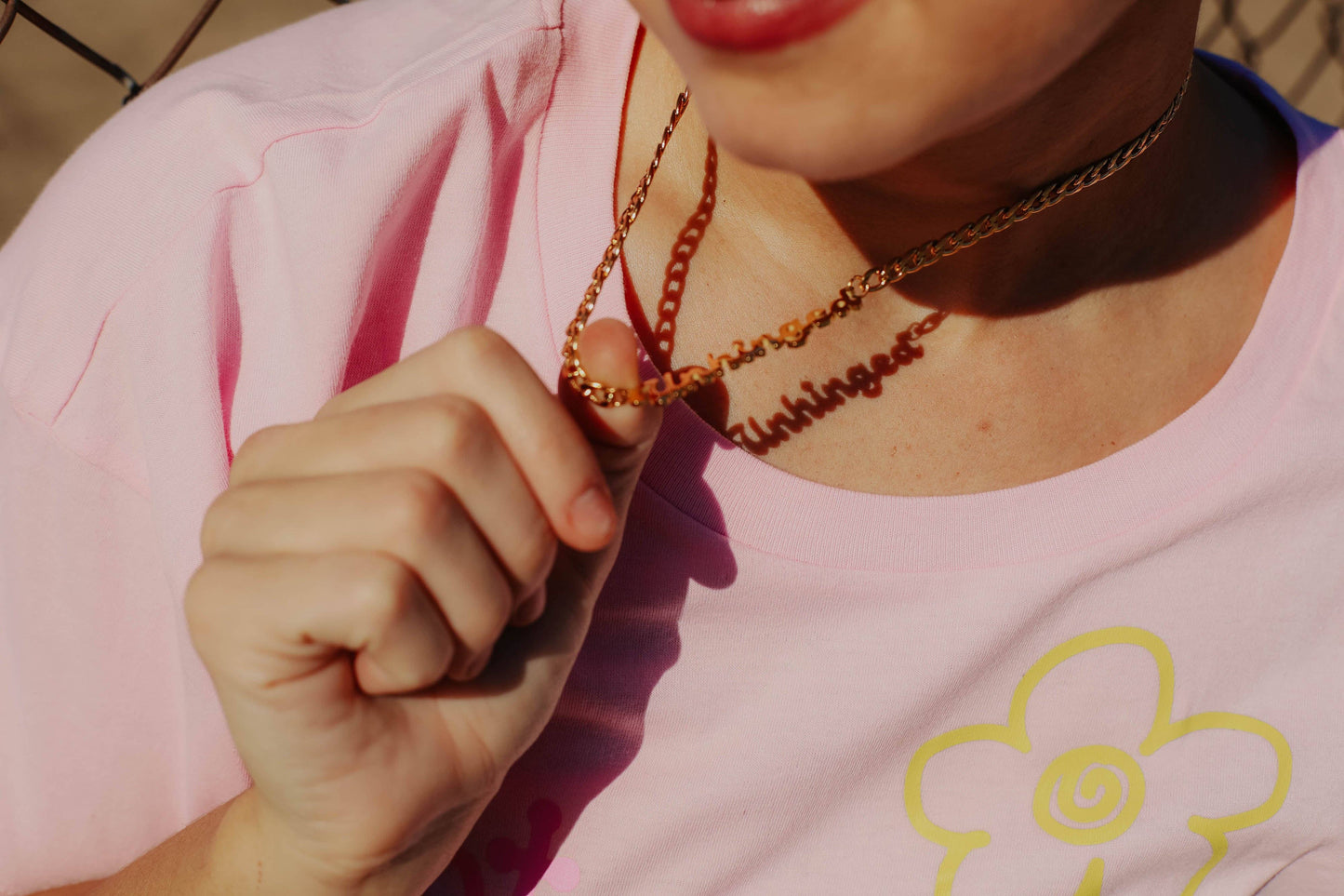 The Stassi “Unhinged Nameplate Necklace”