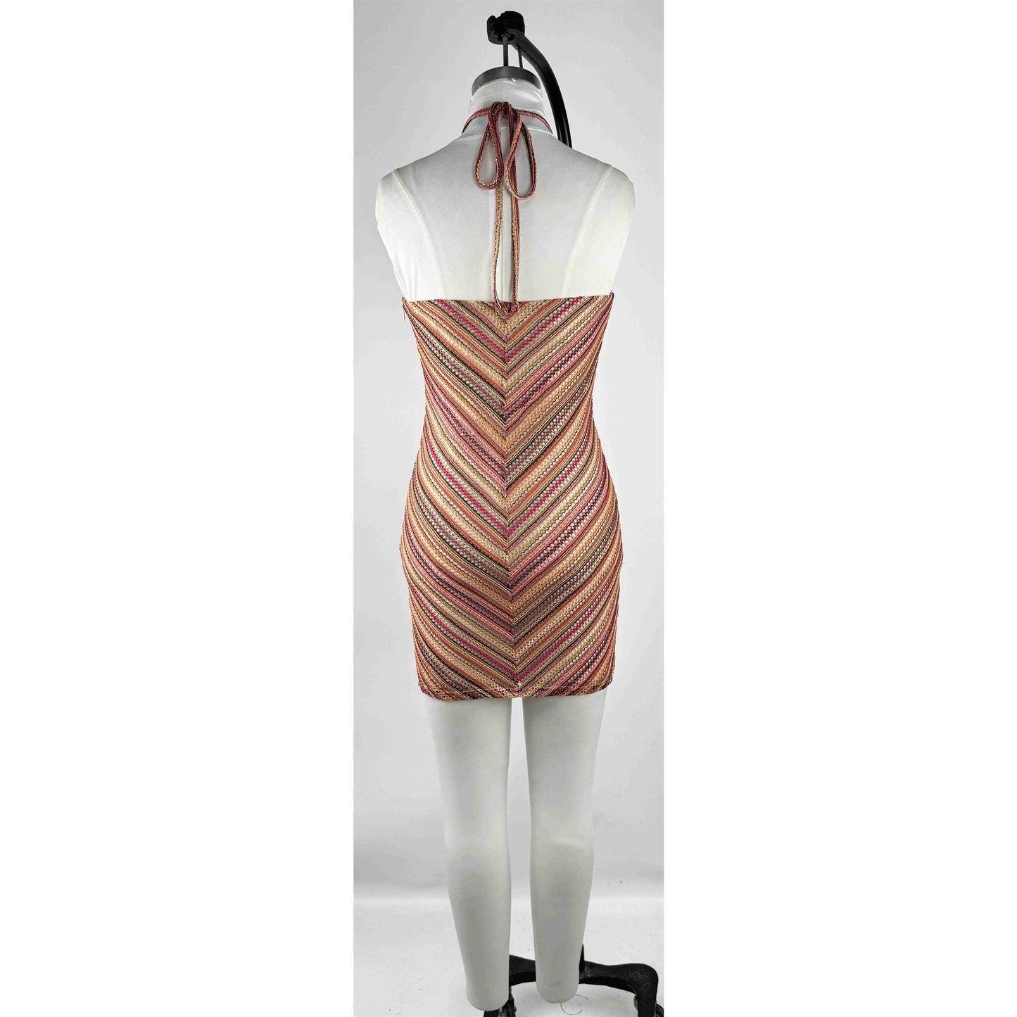 The Kyle “Striped Missoni Halter Neck Mini Dress”
